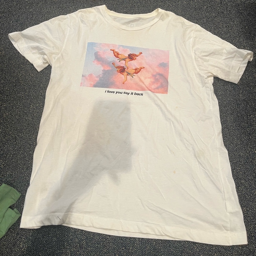 Lonely ghost I love you say it back t shirt white